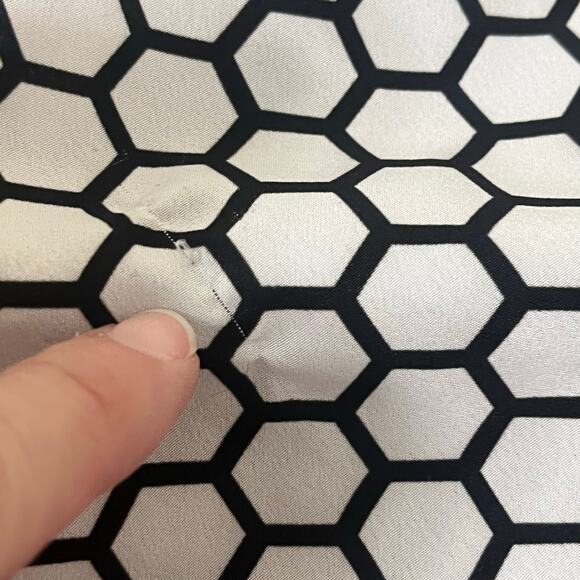 Elegant Black and White Polka Dot Dress with Red Accents - Picture 6 of 9